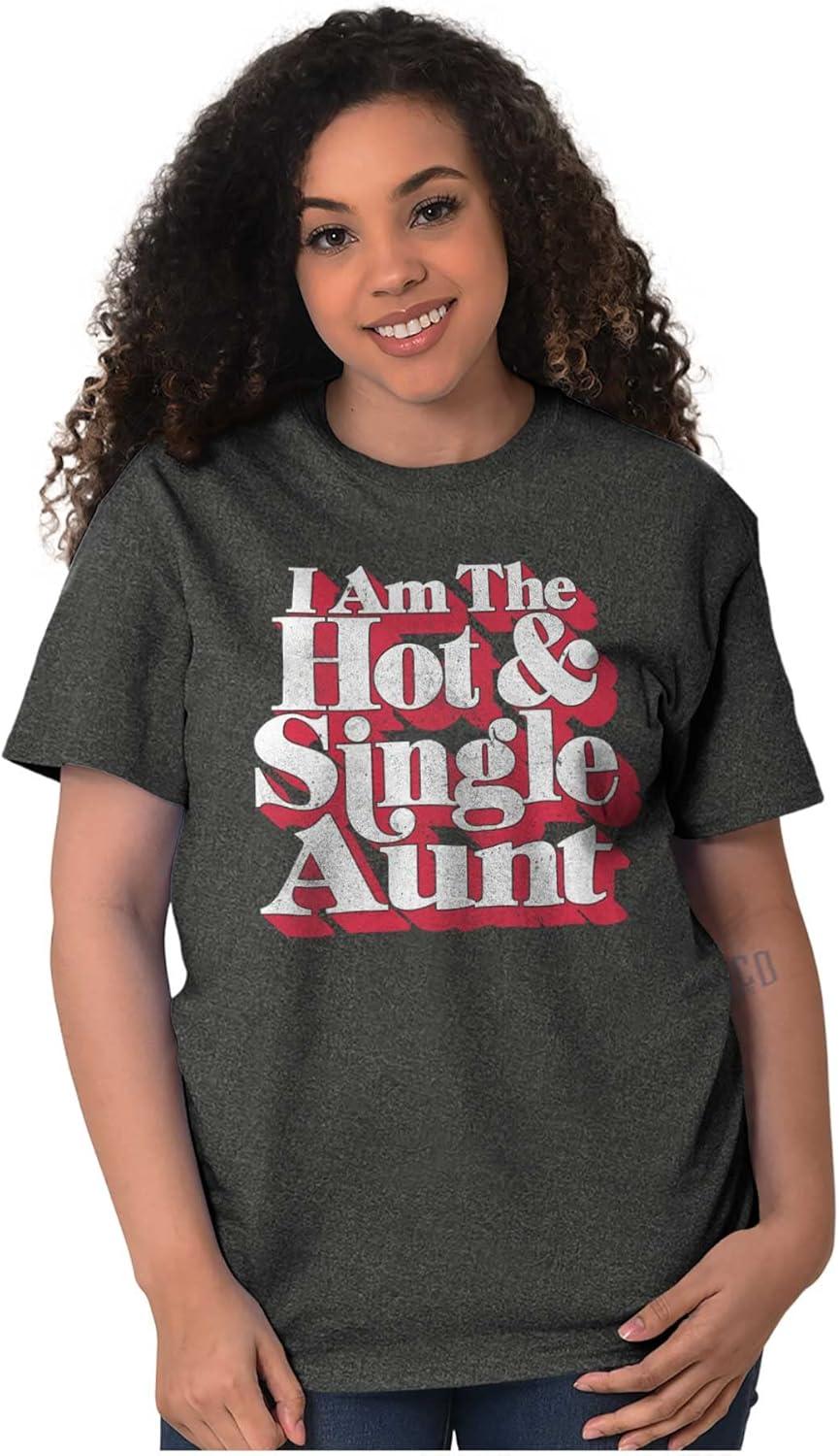 imageSingle Cool Cute Funny Auntie Aunt Womens Graphic T Shirt TeesDark Heather