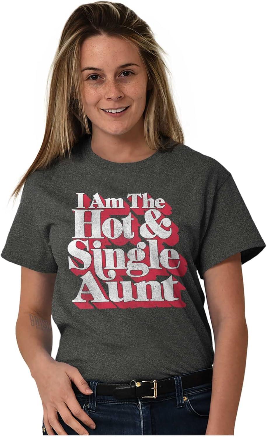 imageSingle Cool Cute Funny Auntie Aunt Womens Graphic T Shirt TeesDark Heather
