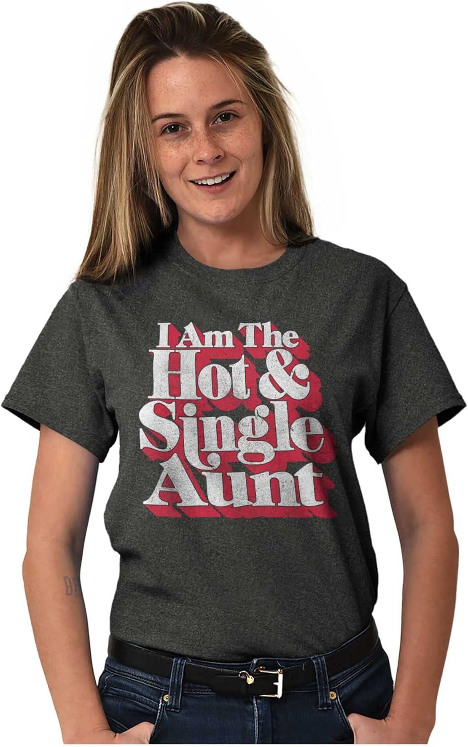 imageSingle Cool Cute Funny Auntie Aunt Womens Graphic T Shirt TeesDark Heather