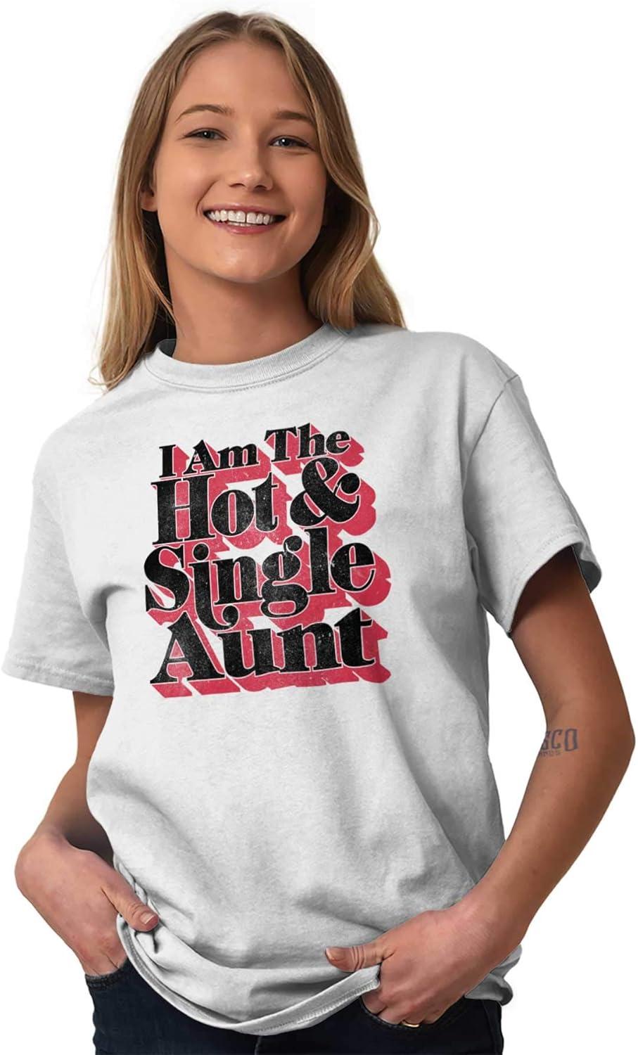 imageSingle Cool Cute Funny Auntie Aunt Womens Graphic T Shirt TeesWhite