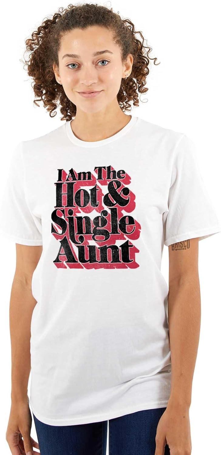 imageSingle Cool Cute Funny Auntie Aunt Womens Graphic T Shirt TeesWhite
