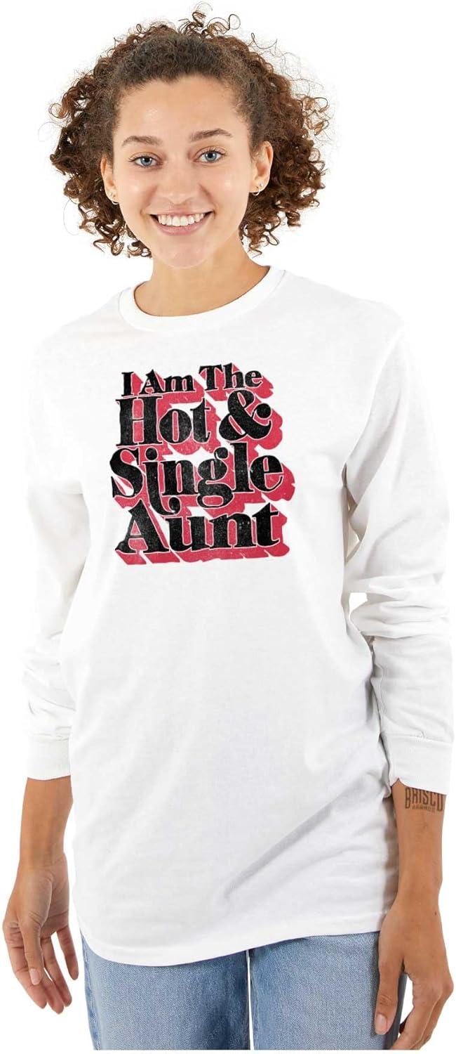 imageSingle Cool Cute Funny Auntie Aunt Womens Long Sleeve T ShirtWhite