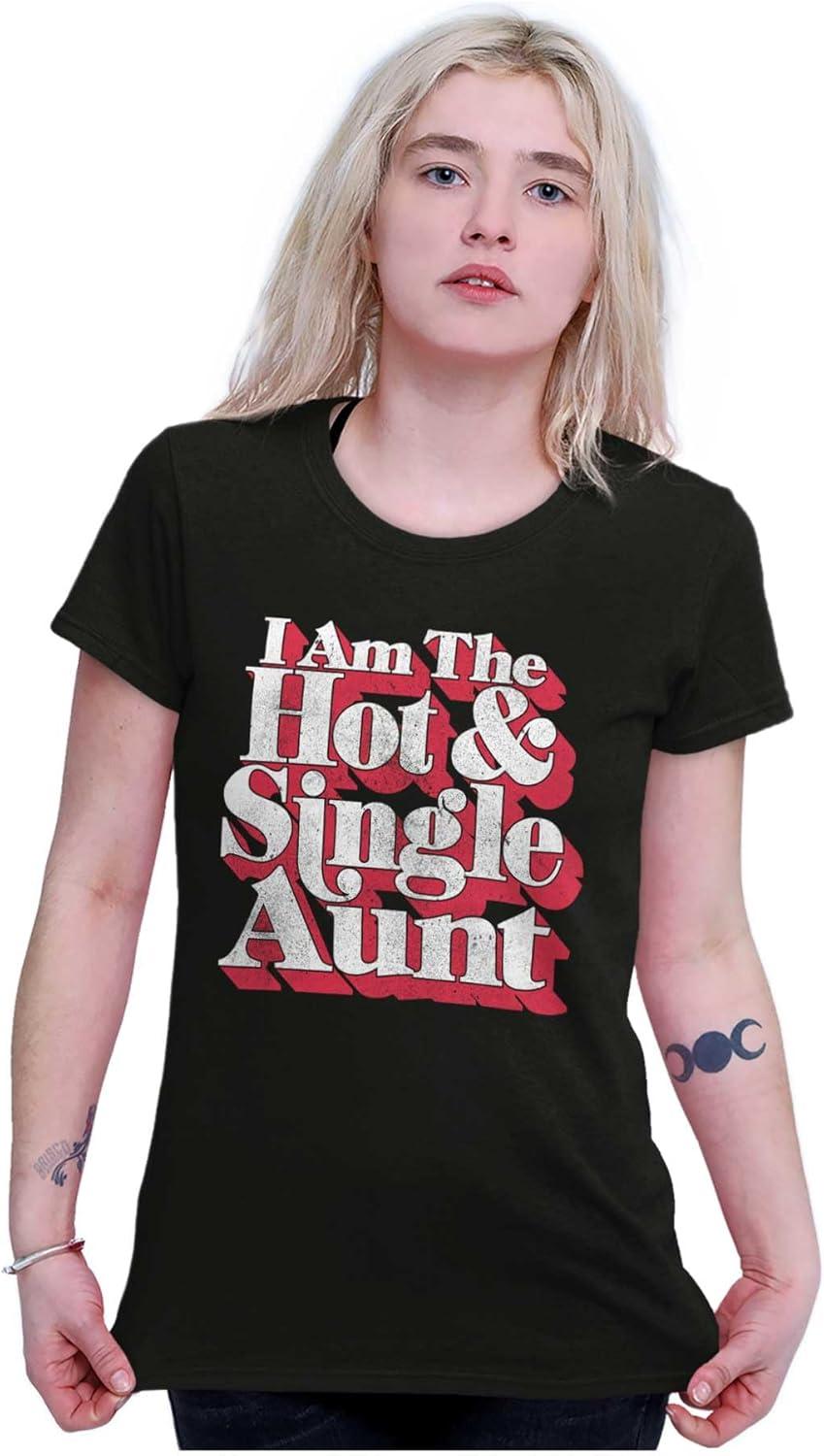 imageSingle Cool Cute Funny Auntie Aunt Womens Slim Fit Graphic TeeDark Heather