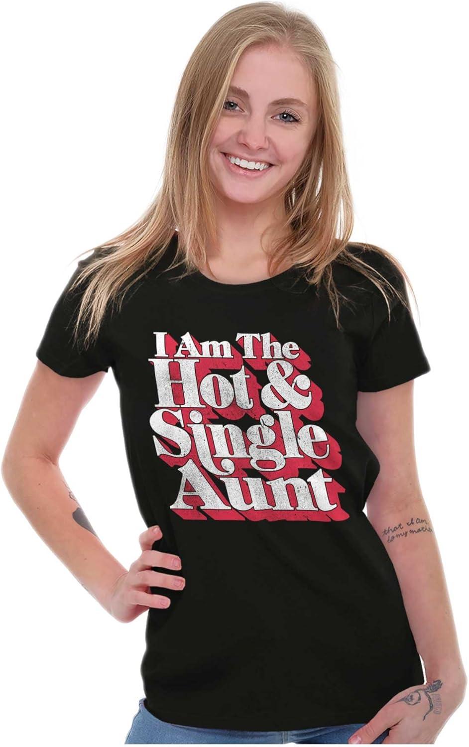 imageSingle Cool Cute Funny Auntie Aunt Womens Slim Fit Graphic TeeDark Heather