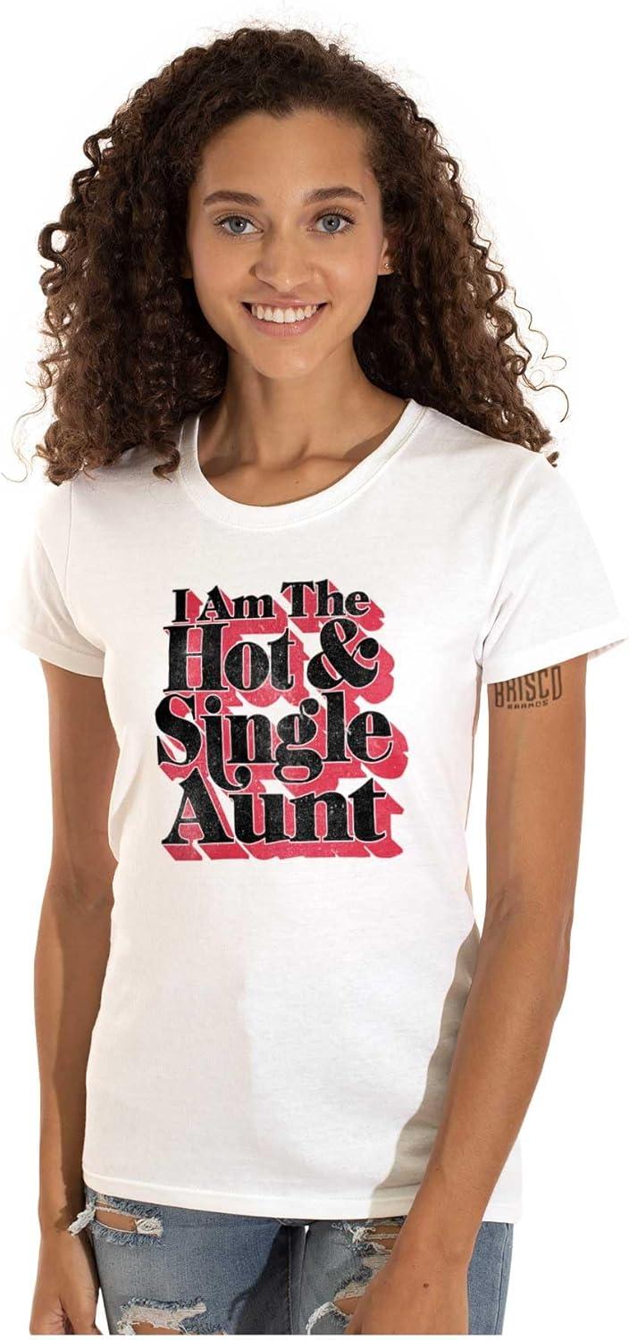 imageSingle Cool Cute Funny Auntie Aunt Womens Slim Fit Graphic TeeWhite