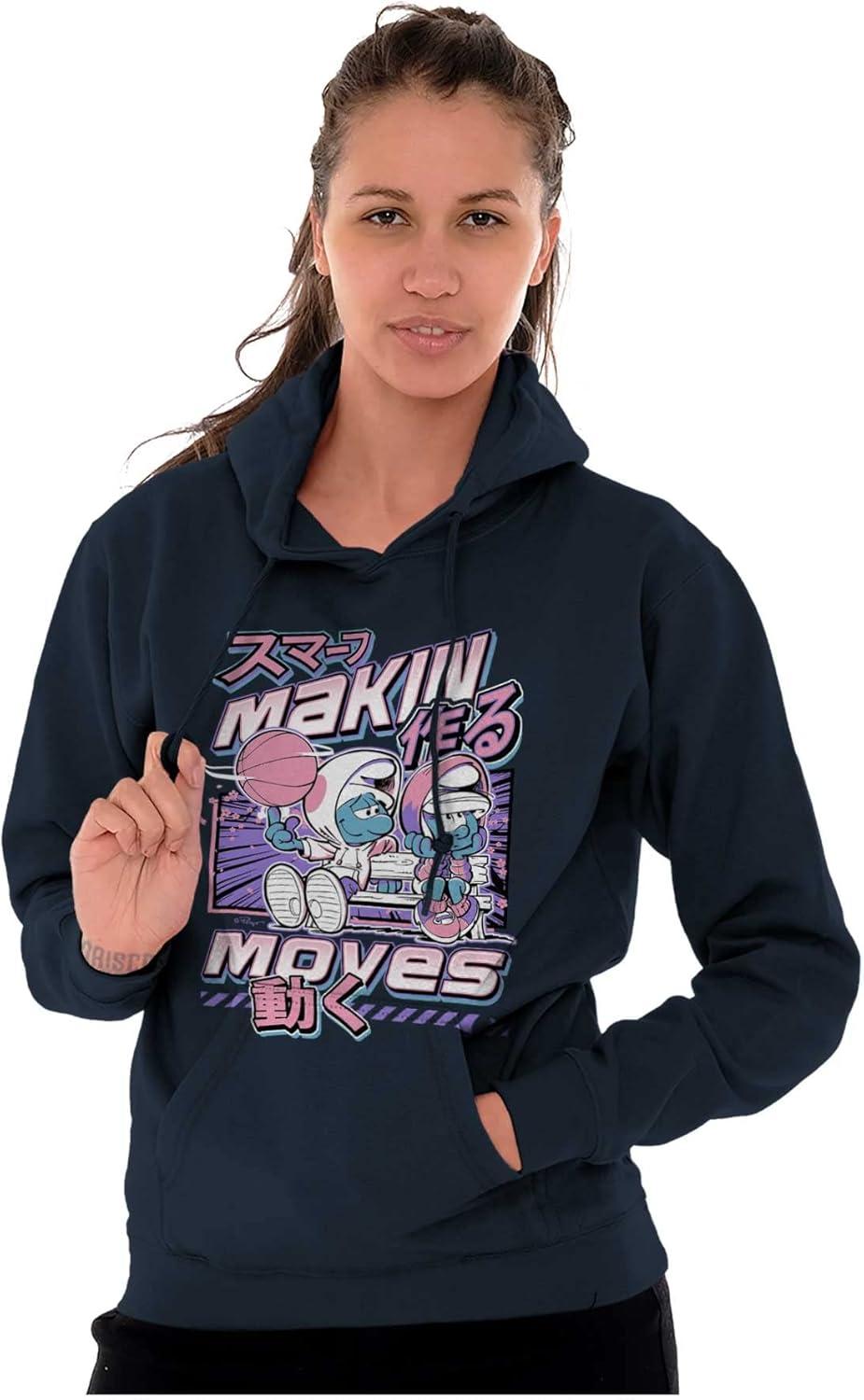 imageThe Smurfs Cool Kanji Makin Moves Hoodie Sweatshirt Women MenNavy