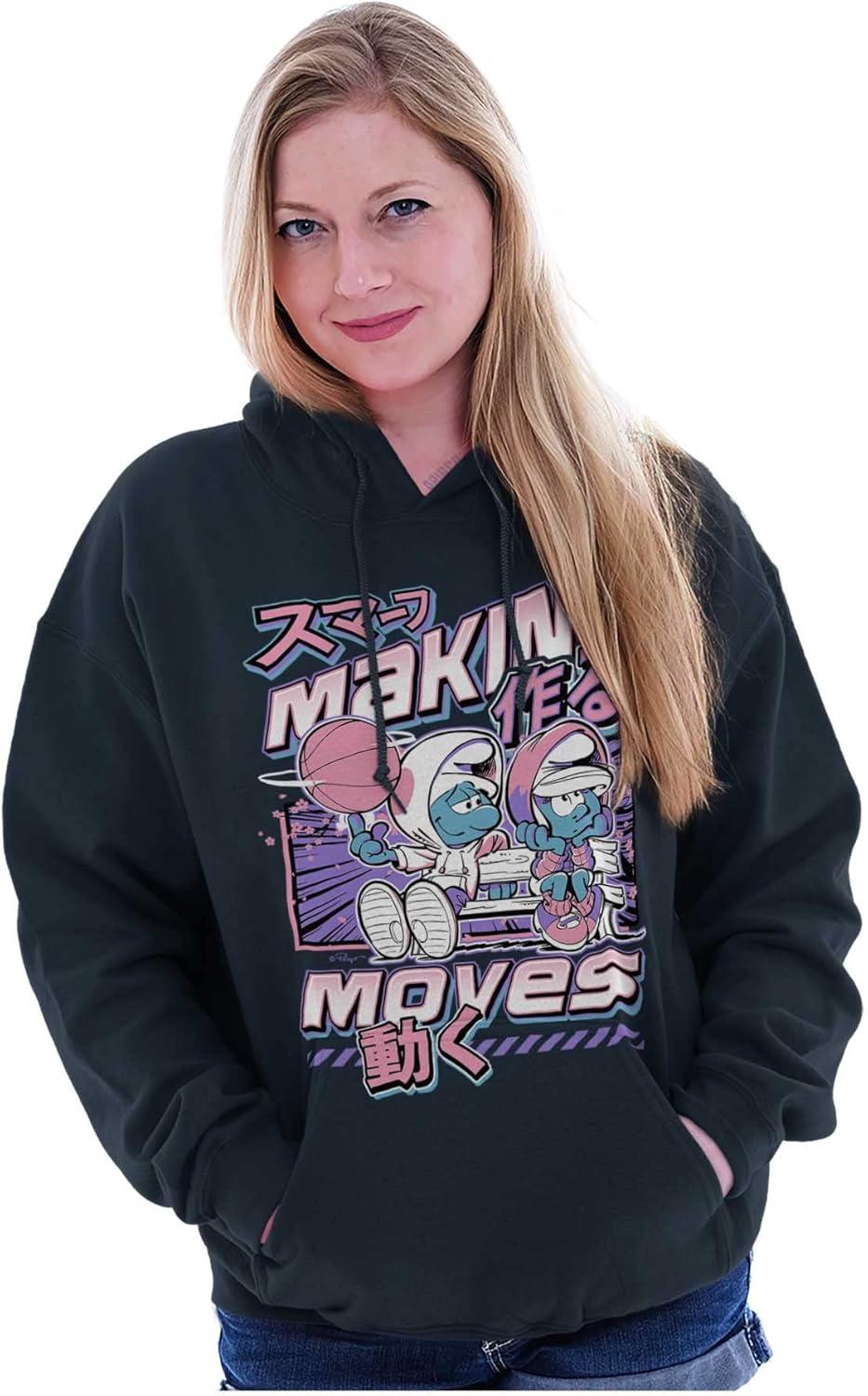 imageThe Smurfs Cool Kanji Makin Moves Hoodie Sweatshirt Women MenNavy