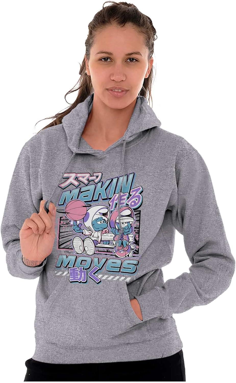 imageThe Smurfs Cool Kanji Makin Moves Hoodie Sweatshirt Women MenSport Grey