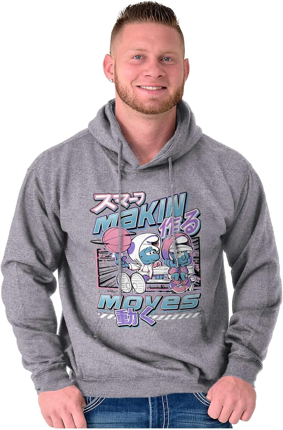 imageThe Smurfs Cool Kanji Makin Moves Hoodie Sweatshirt Women MenSport Grey