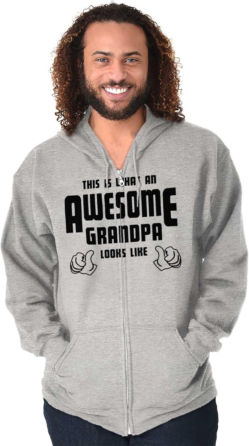 imageWhat An Awesome Grandpa Looks Like Zip Hoodie Sweatshirt MenSport Grey