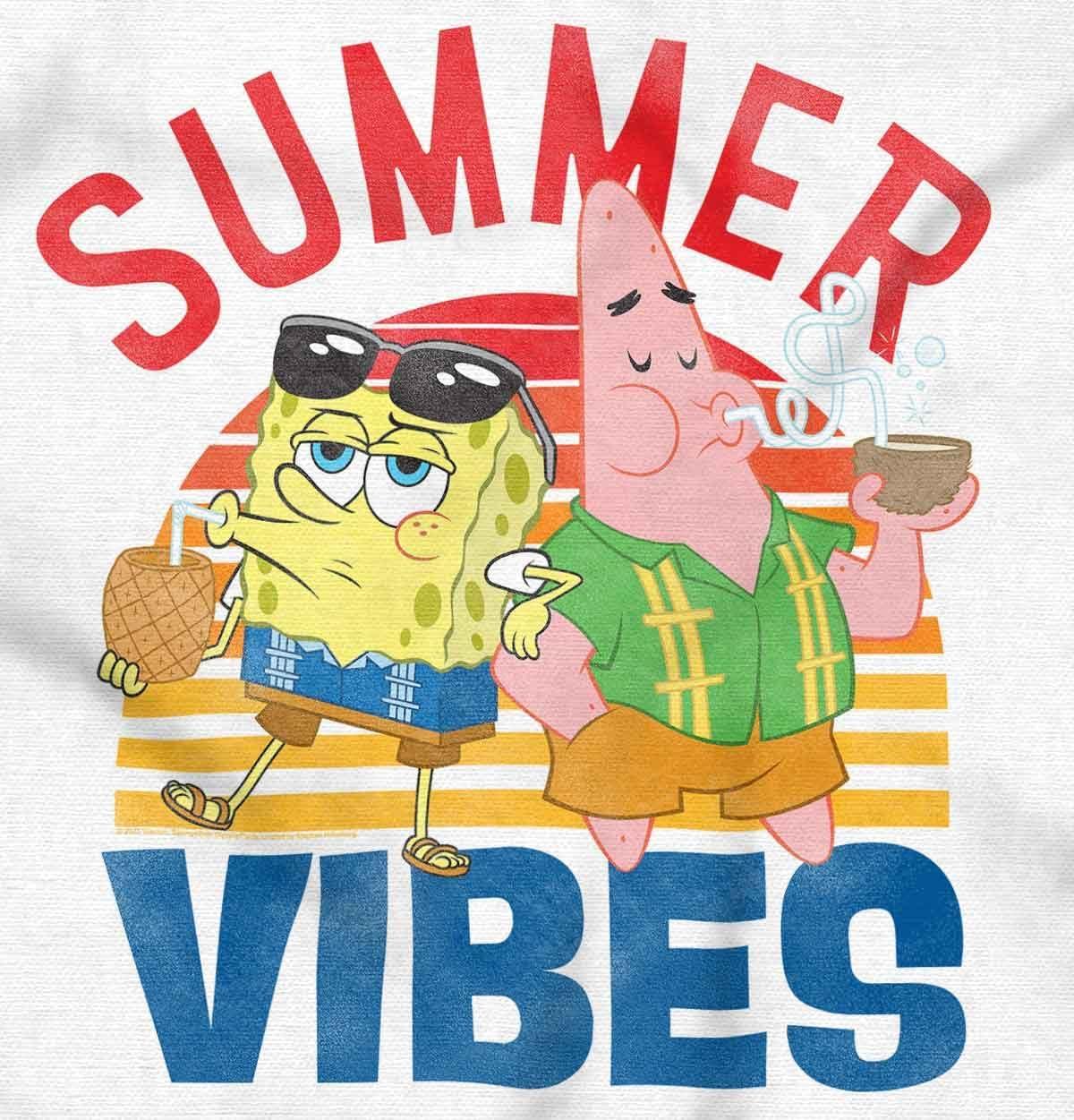 imageWomens Maternity Spongebob and Patrick Summer Vibes Pregnancy DressWhite