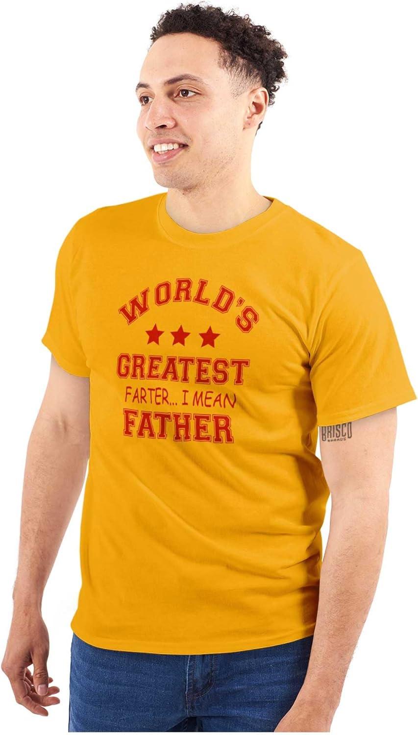 imageWorlds Greatest Farter Father Funny Mens Graphic T Shirt TeesGold