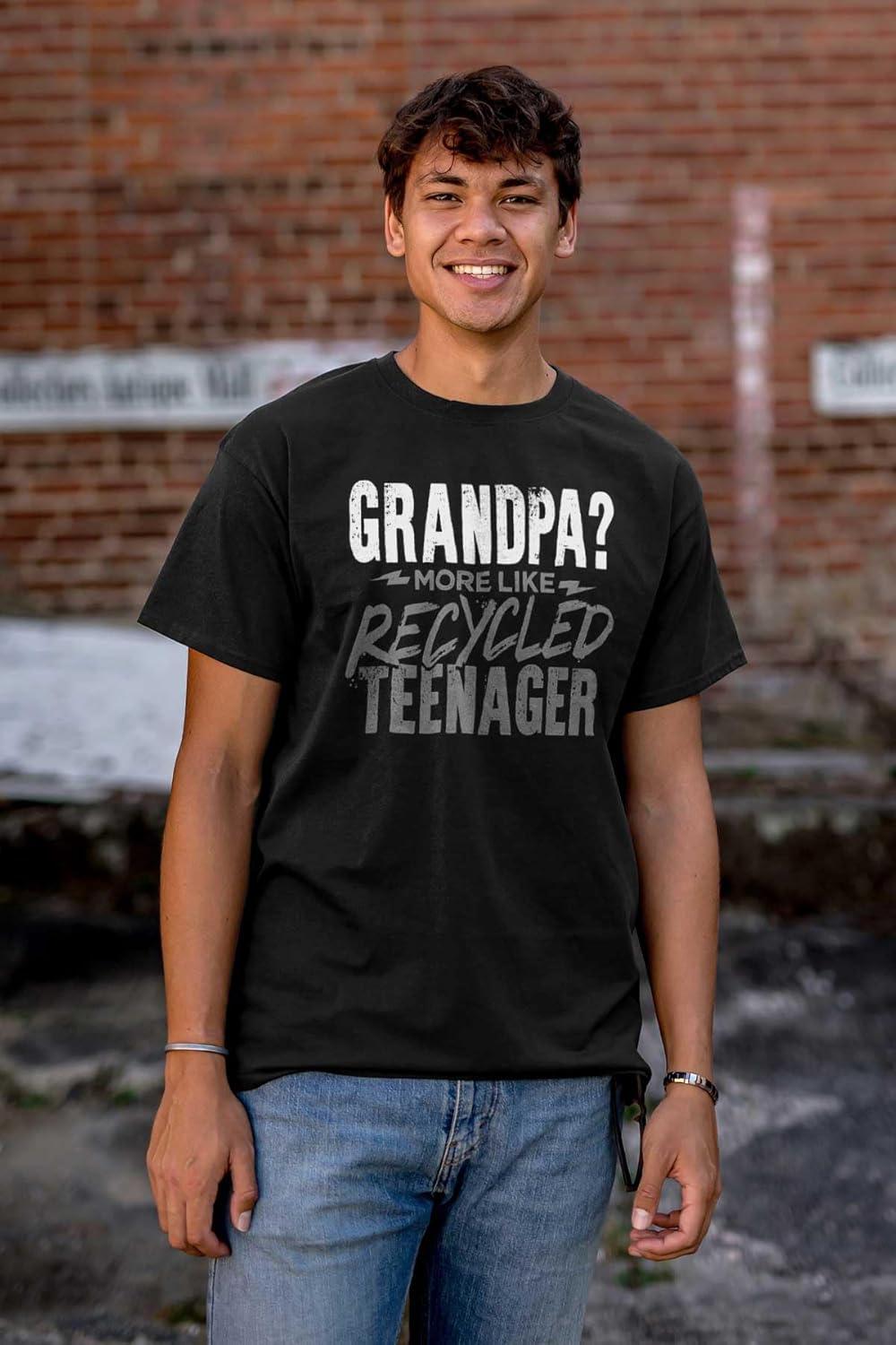 imageYoung at Heart Grandpa Grandparent Mens Graphic T Shirt TeesBlack