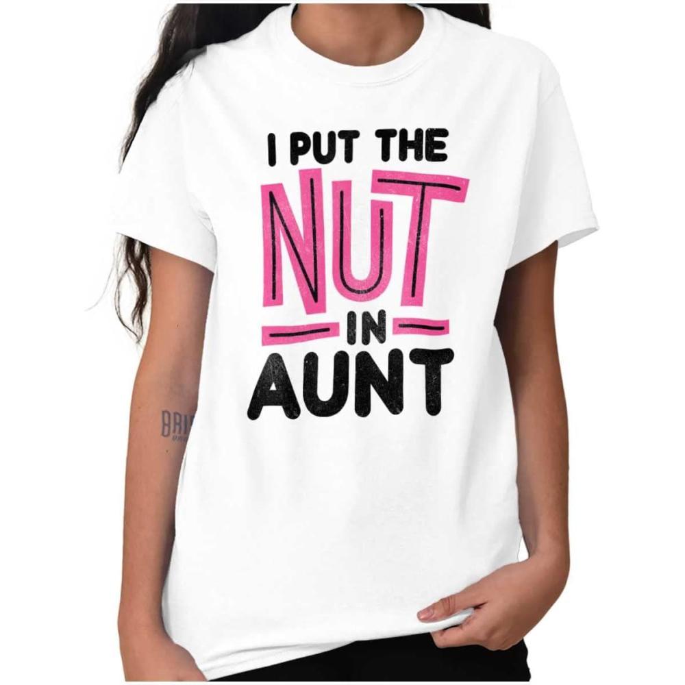 imageAunt Cute Funny Cool Crazy Auntie Womens Graphic T Shirt TeesWhite