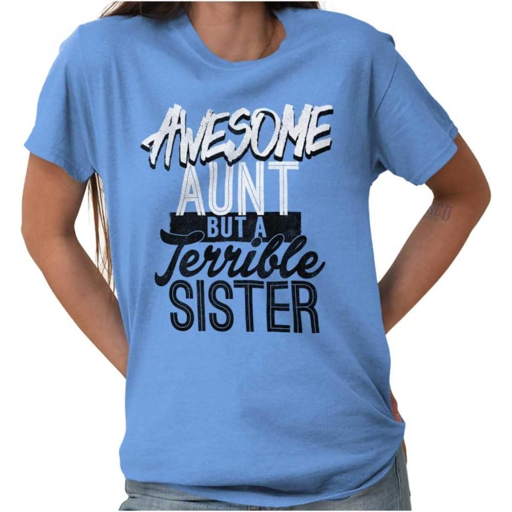 imageBest Awesome Crazy Sister Cute Funny Womens Graphic T Shirt TeesCarolina Blue