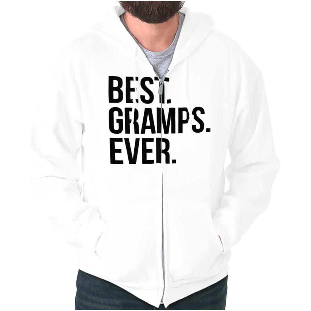 imageBest Gramps Ever Grandpa Grandfather Zip Hoodie Sweatshirt MenWhite