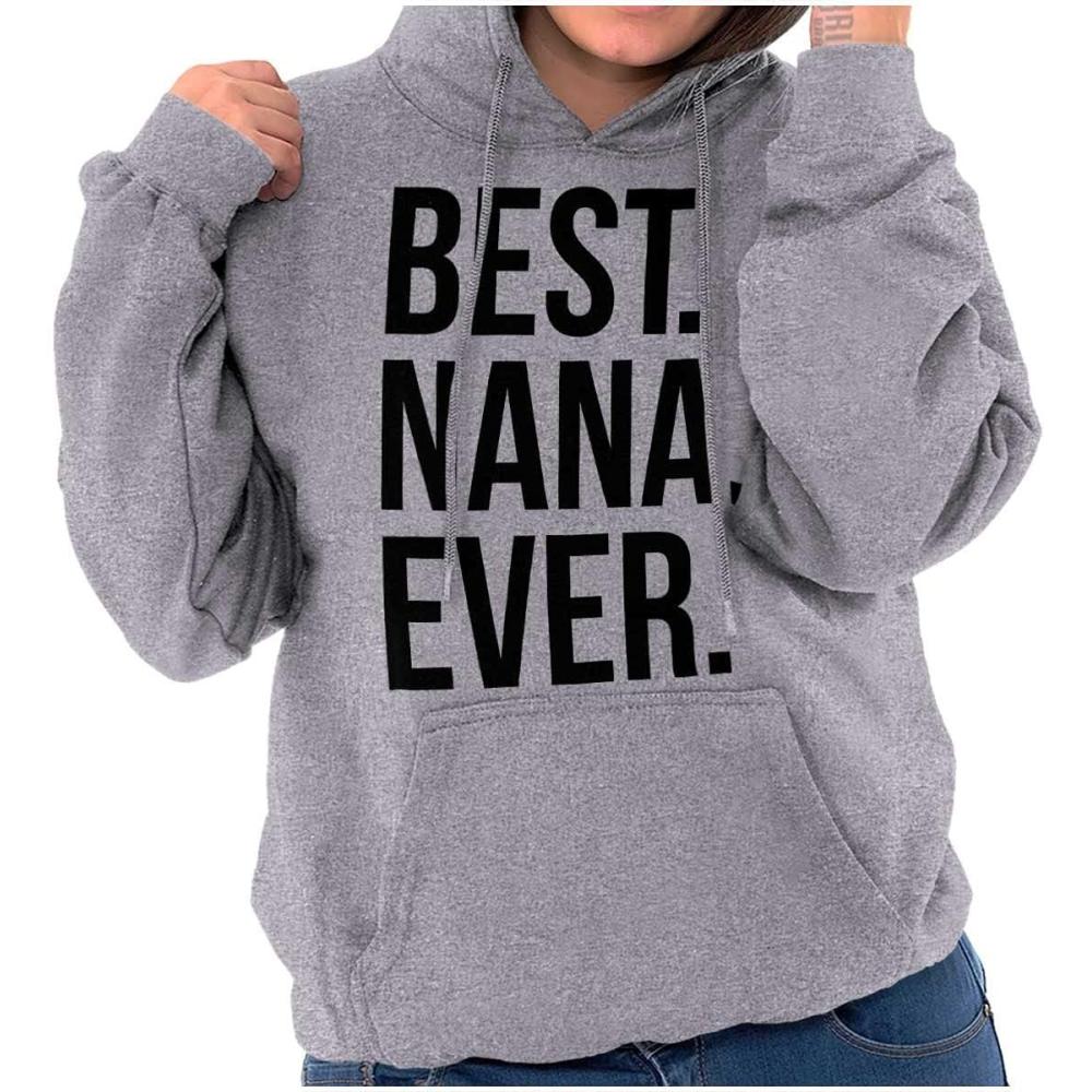 imageBest Nana Ever Grandmother Grandma Hoodie Sweatshirt WomenSport Grey