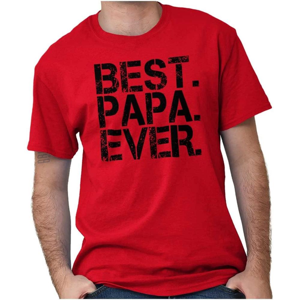 imageBest Papa Ever Worlds Greatest Father Mens Graphic T Shirt TeesRed
