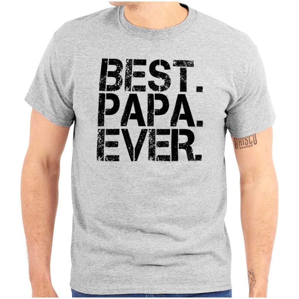 imageBest Papa Ever Worlds Greatest Father Mens Graphic T Shirt TeesSport Grey