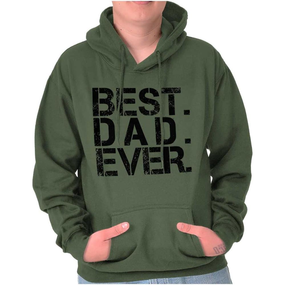 imageBrisco Brands Best Dad Ever Cool Hoodie Hooded Sweatshirt MenMilitary Green