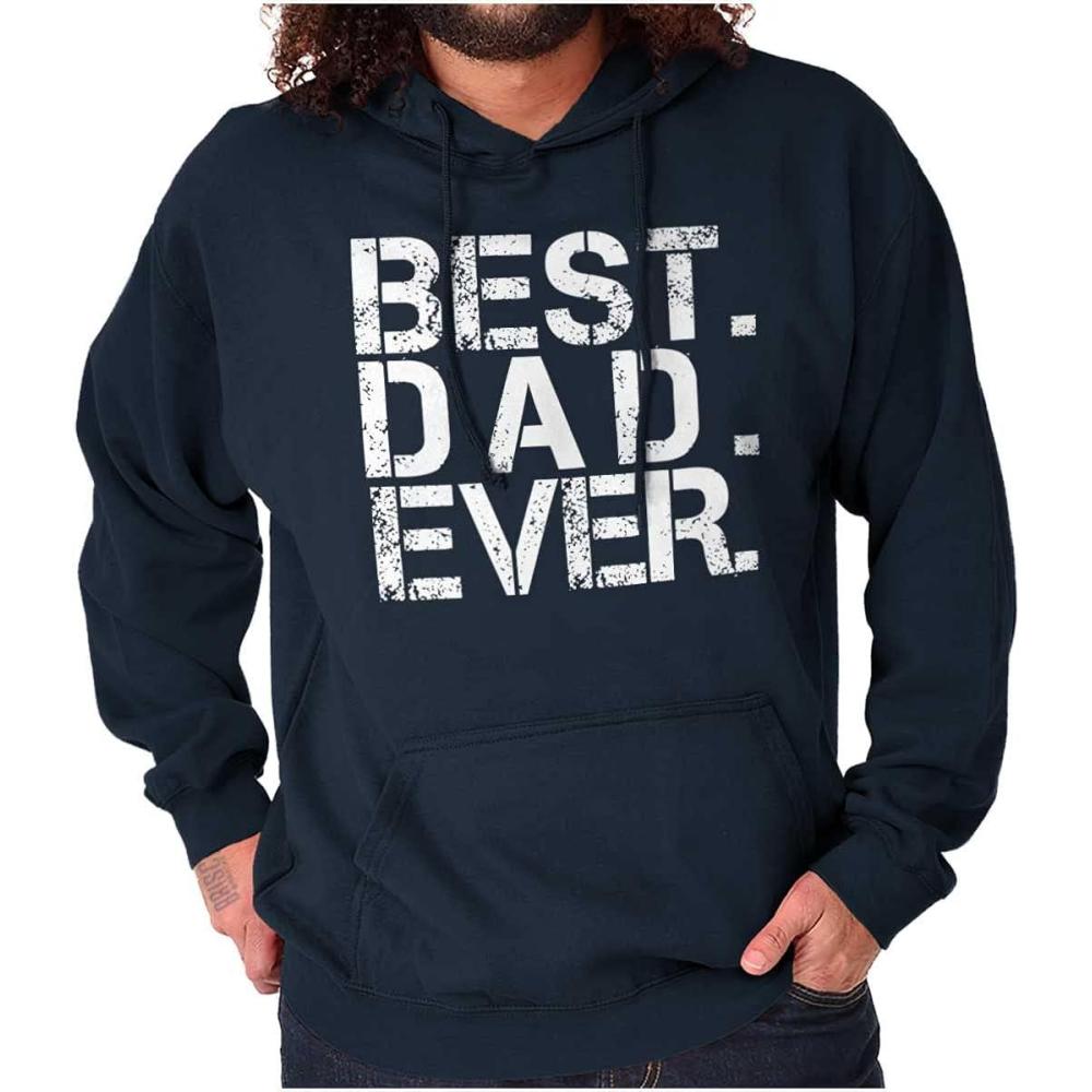 imageBrisco Brands Best Dad Ever Cool Hoodie Hooded Sweatshirt MenNavy