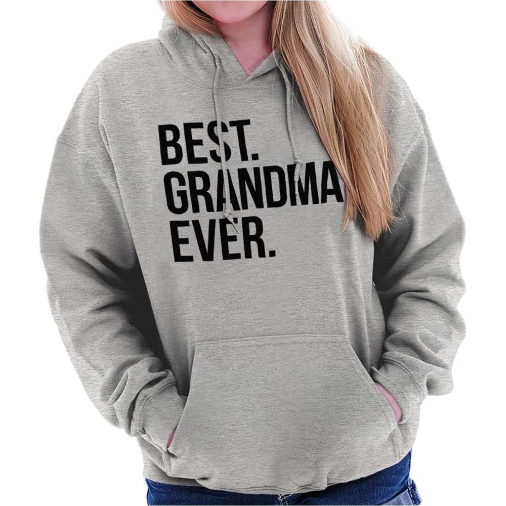 imageBrisco Brands Best Grandma Ever Nanna Gigi Nan Cute Hoodie Sweatshirt WomenSport Grey
