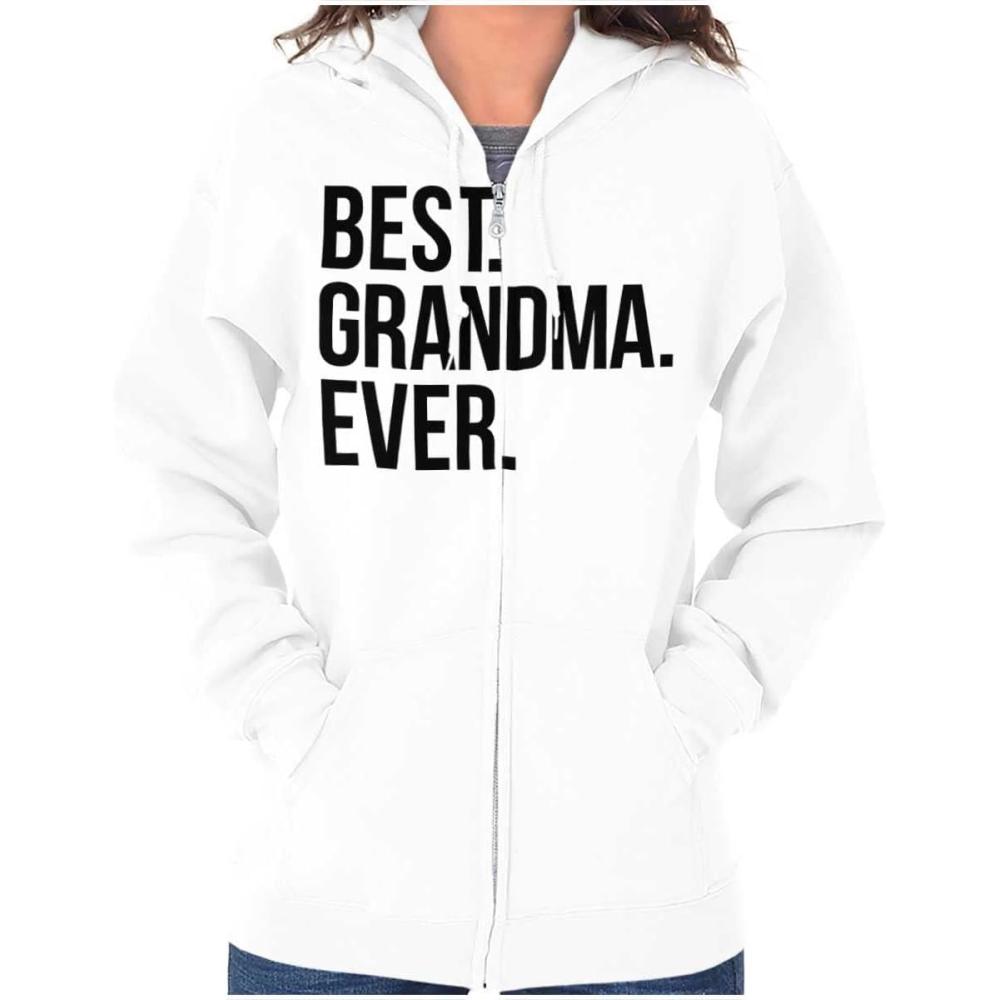 imageBrisco Brands Best Grandma Ever Nanna Gigi Nan Cute Zip Hoodie Sweatshirt WomenWhite