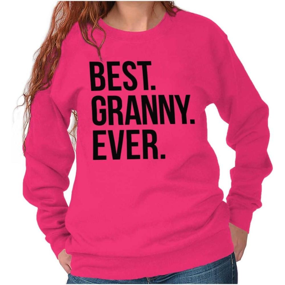 imageBrisco Brands Best Granny Ever Grandma Grams Mother Women Crewneck SweatshirtHeliconia