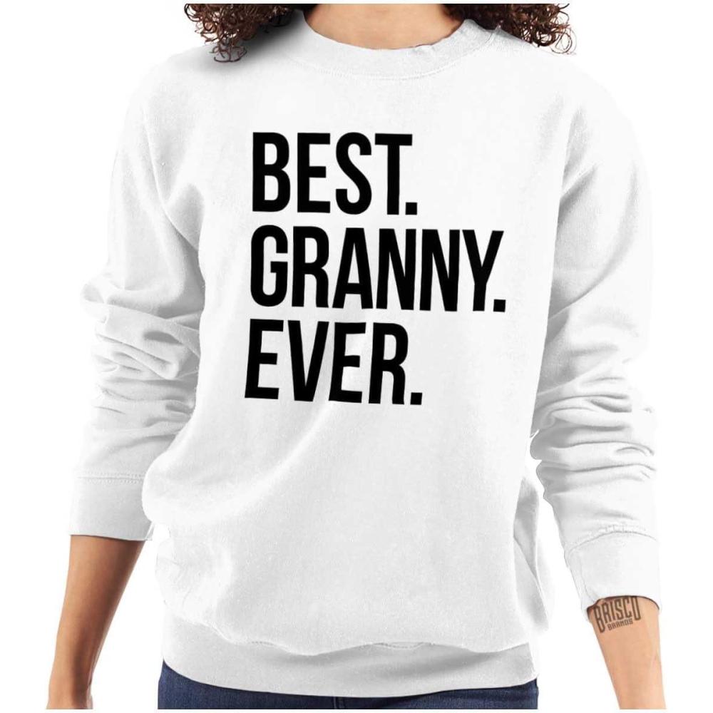 imageBrisco Brands Best Granny Ever Grandma Grams Mother Women Crewneck SweatshirtWhite