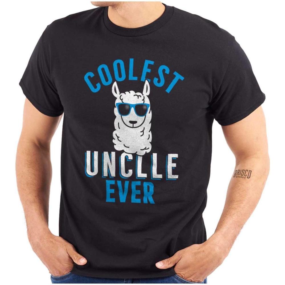 imageBrisco Brands Best Llama Uncle Fathers Day Birthday Mens Graphic T Shirt TeesBlack