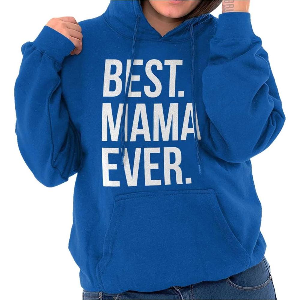 imageBrisco Brands Best Mama Ever Mom Mommy Mothers Day Hoodie Sweatshirt WomenRoyal