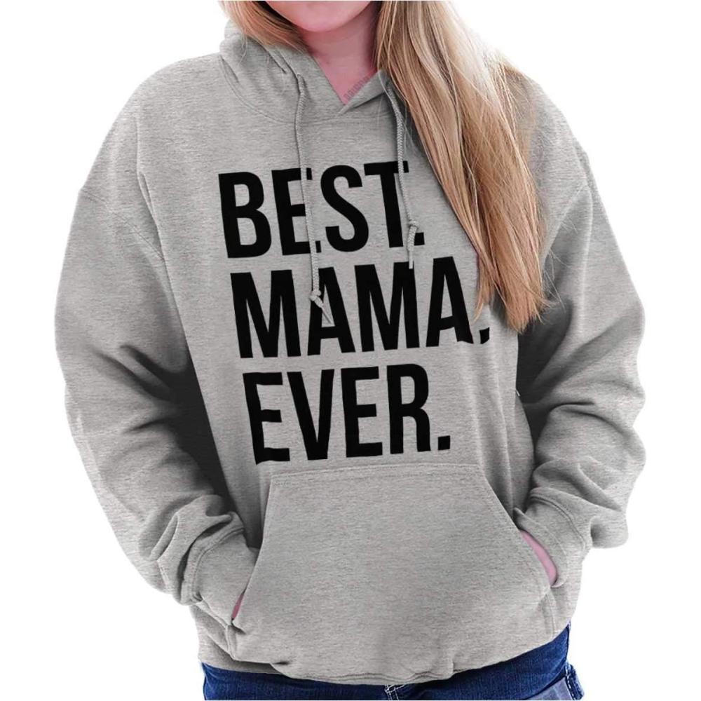 imageBrisco Brands Best Mama Ever Mom Mommy Mothers Day Hoodie Sweatshirt WomenSport Grey