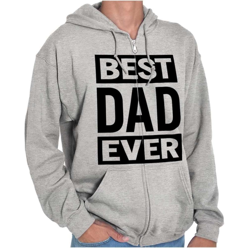 imageBrisco Brands Cool Best Dad Ever Fathers Day Zip Hoodie Sweatshirt MenSport Grey