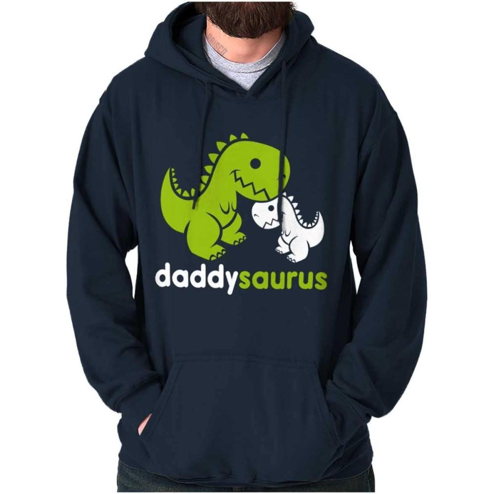 imageBrisco Brands Fathers Daddysaurus Trex Dinosaur Dad Hoodie Hooded Sweatshirt MenNavy