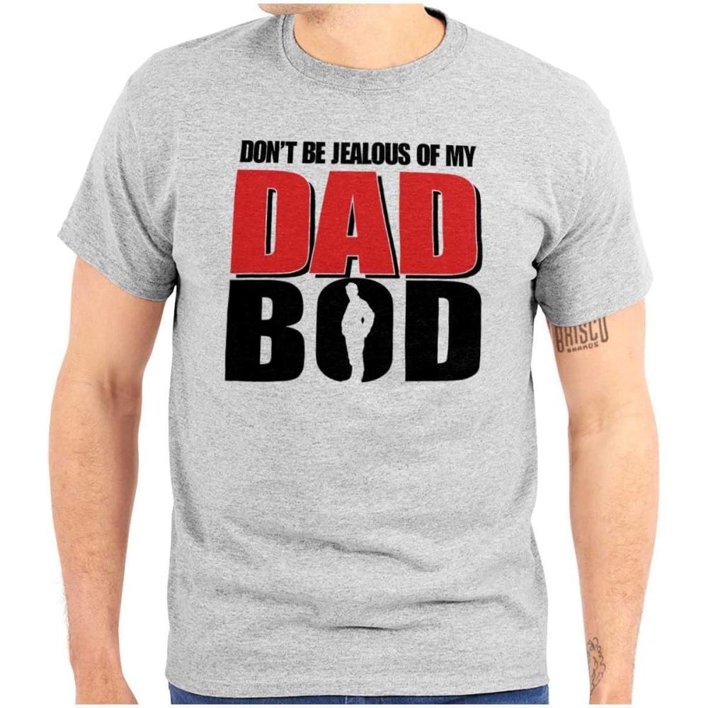 imageBrisco Brands Fathers Day Dont Be Jealous Dad BOD Mens Graphic T Shirt TeesSport Grey