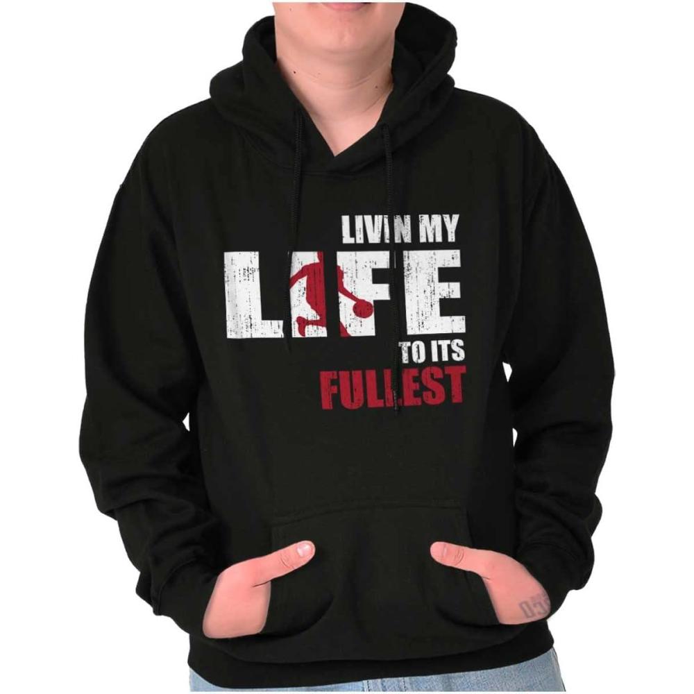 imageBrisco Brands Living Life Its Fullest Basketball Hoodie Hooded Sweatshirt MenBlack