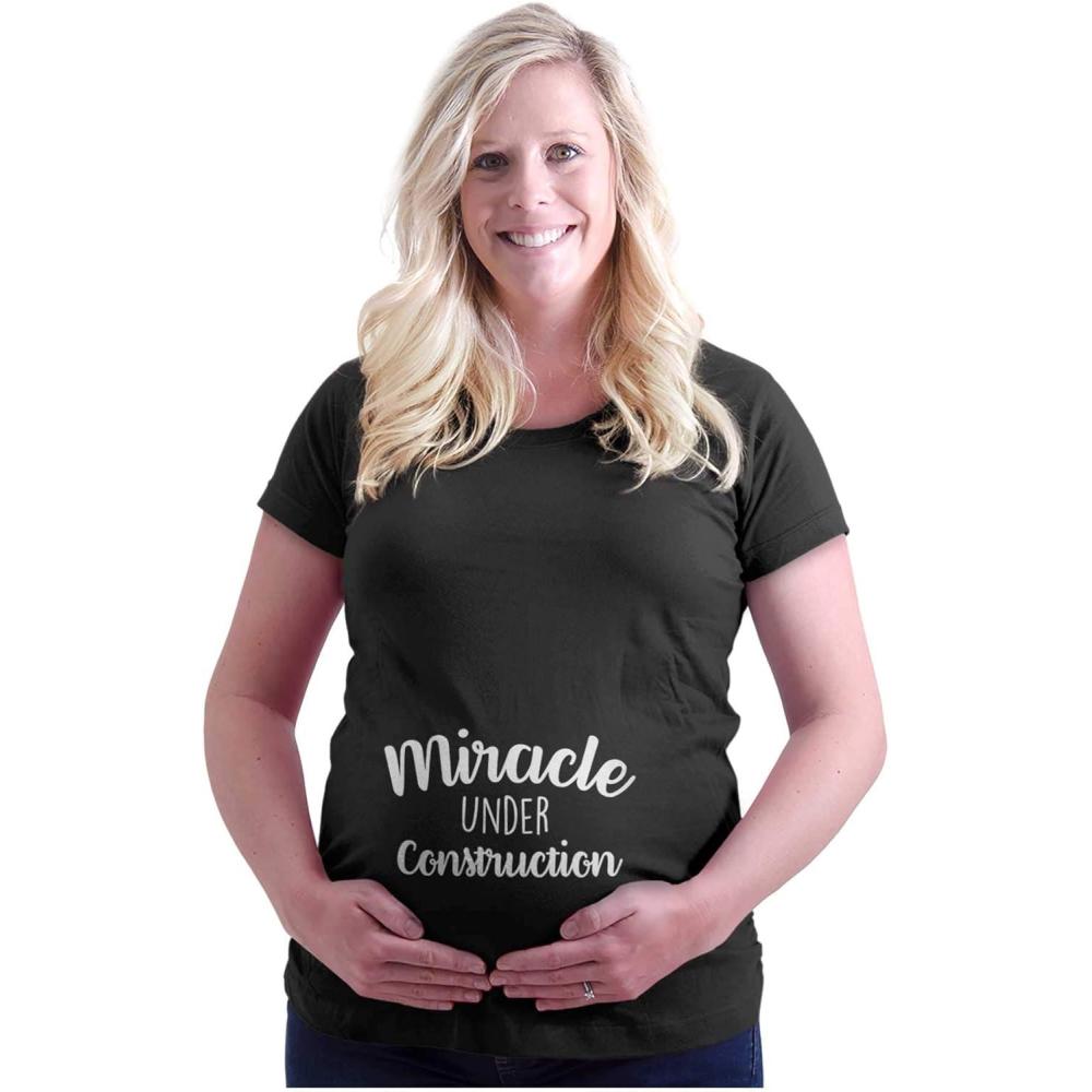 imageBrisco Brands Womens Maternity Miracle Under Construction Expecting T Shirt TeeBlack