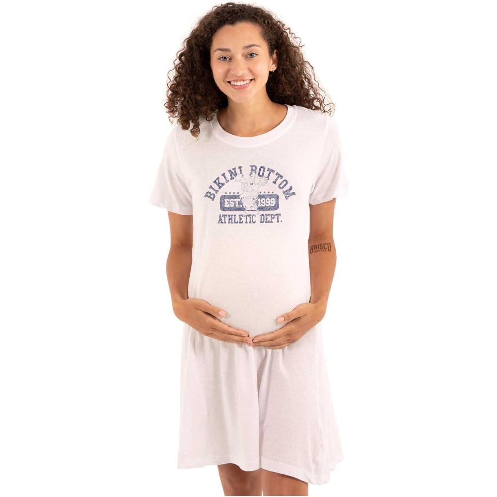 imageBrisco Brands Womens Maternity Spongebob Bikini Bottom Athletes Pregnancy DressWhite
