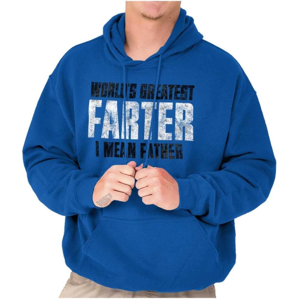 imageBrisco Brands Worlds Greatest Father I Mean Farter Hoodie Hooded Sweatshirt MenRoyal