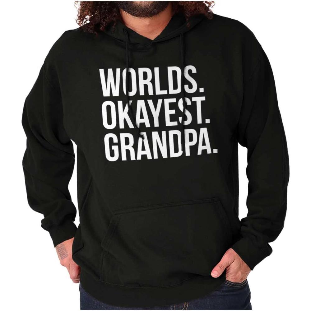 imageBrisco Brands Worlds Okayest Grandpa Funny Hoodie Hooded Sweatshirt MenBlack