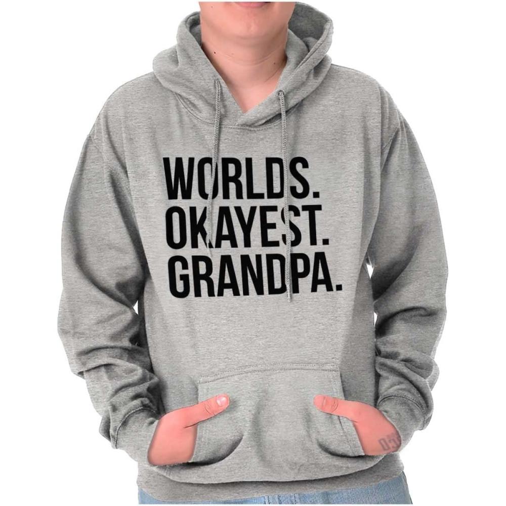 imageBrisco Brands Worlds Okayest Grandpa Funny Hoodie Hooded Sweatshirt MenSport Grey