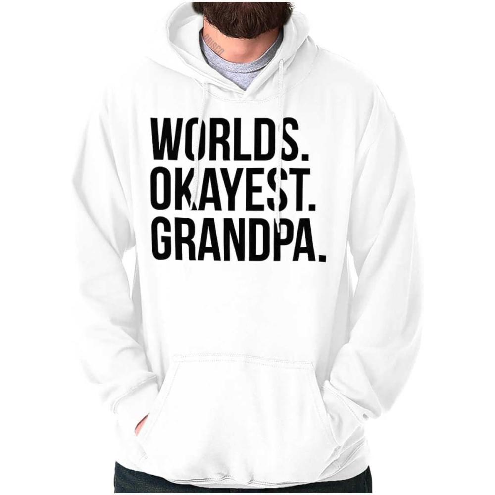 imageBrisco Brands Worlds Okayest Grandpa Funny Hoodie Hooded Sweatshirt MenWhite