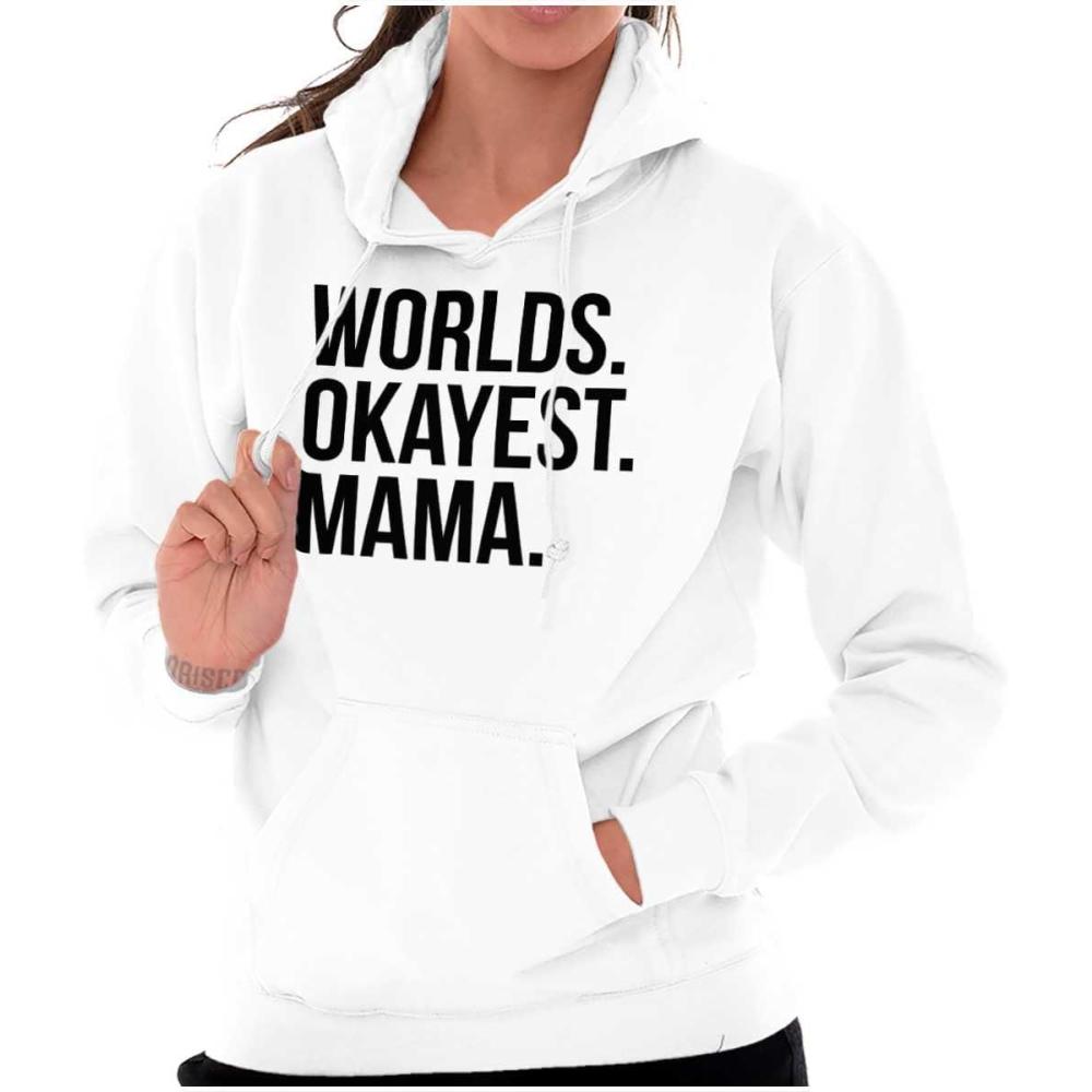 imageBrisco Brands Worlds Okayest Mama Mothers Day Mom Hoodie Sweatshirt WomenWhite