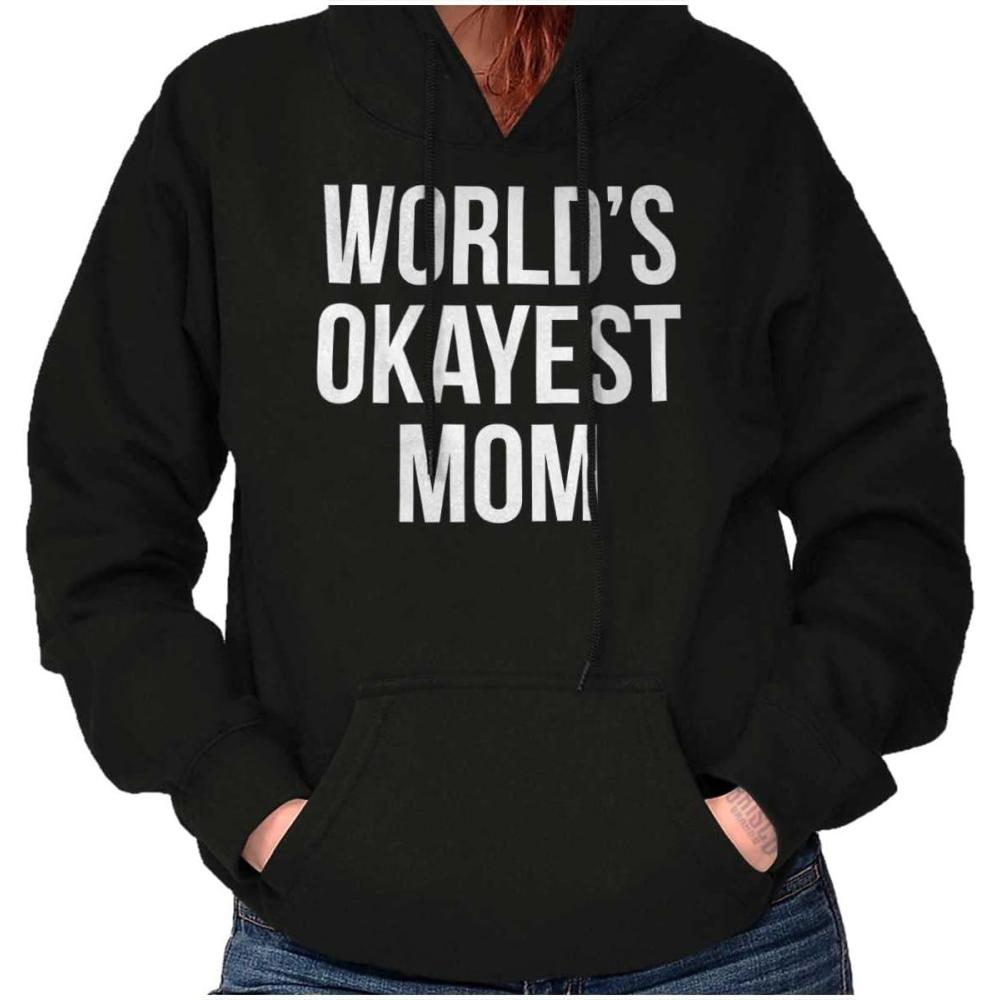 imageBrisco Brands Worlds Okayest Mom Hilarious Mothers Hoodie Sweatshirt WomenBlack