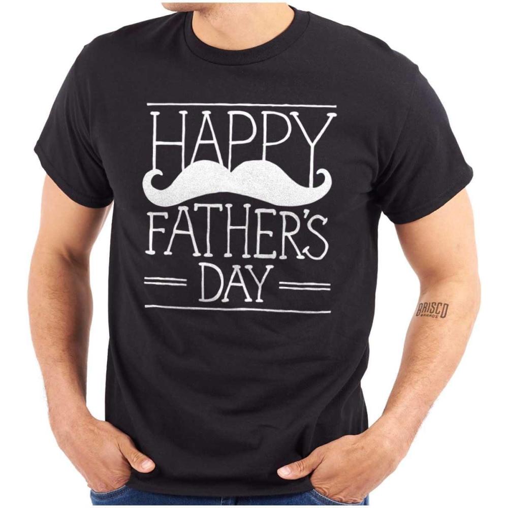 imageClassic Teaze Happy Fathers Day Dad Mustache Mens Graphic T Shirt TeesBlack
