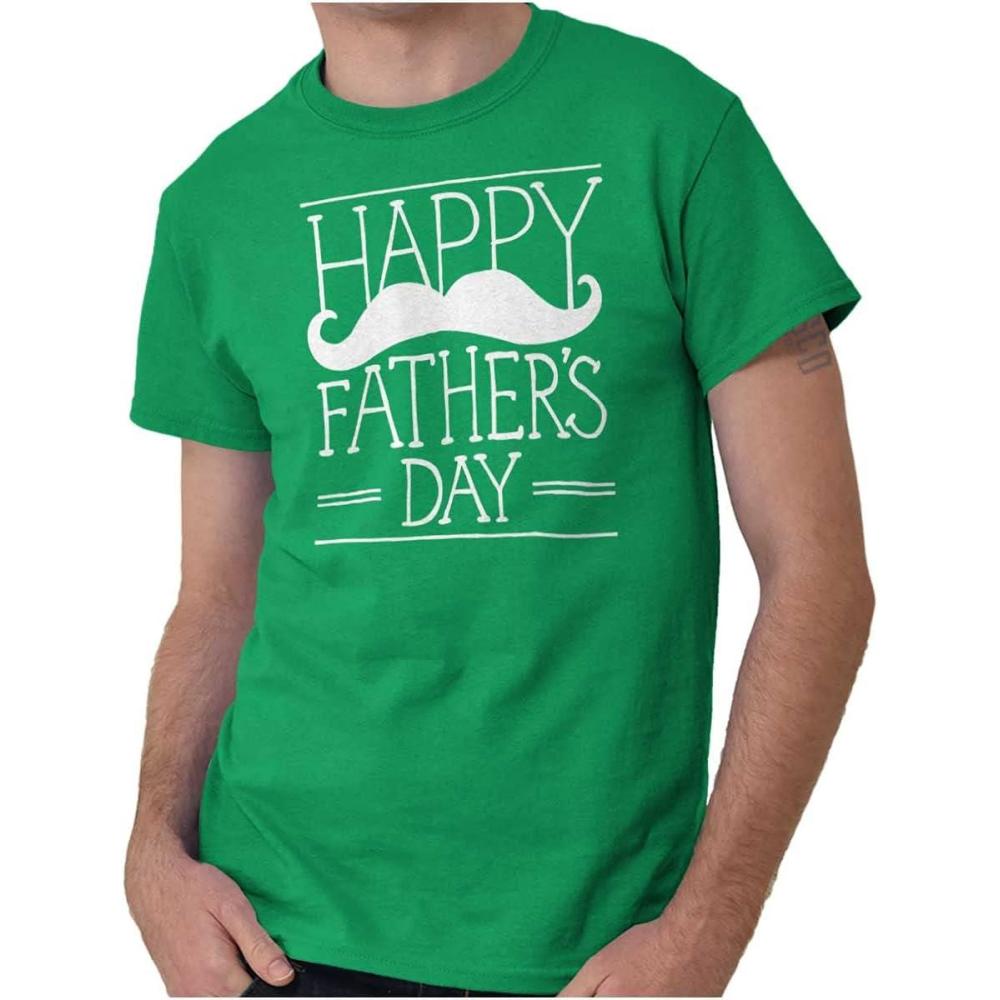 imageClassic Teaze Happy Fathers Day Dad Mustache Mens Graphic T Shirt TeesIrish Green