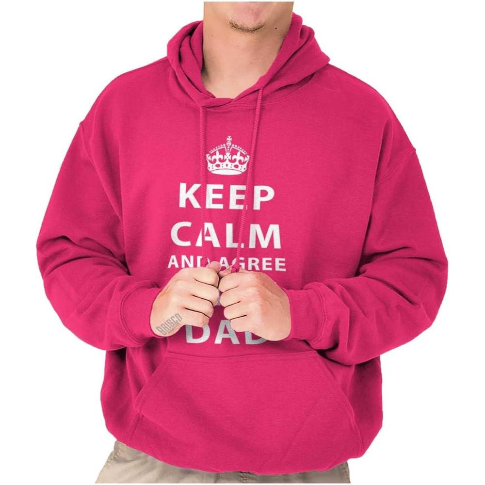 imageClassic Teaze Keep Calm And Agree With Dad Crown Hoodie Hooded Sweatshirt MenHeliconia