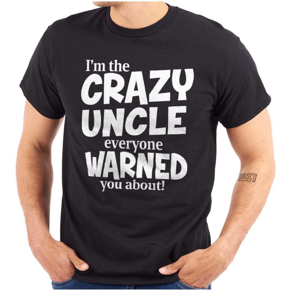 imageCrazy Uncle Family Relative Warning Mens Graphic T Shirt TeesBlack