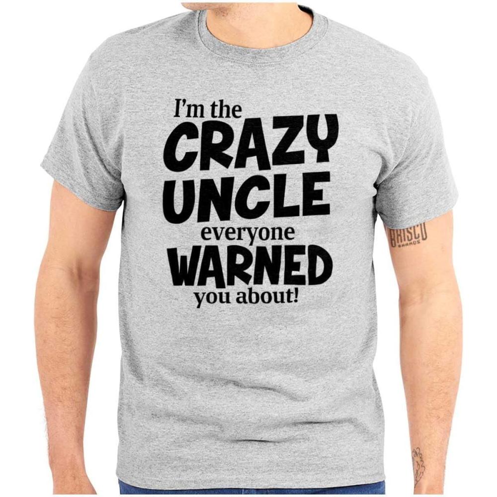 imageCrazy Uncle Family Relative Warning Mens Graphic T Shirt TeesSport Grey