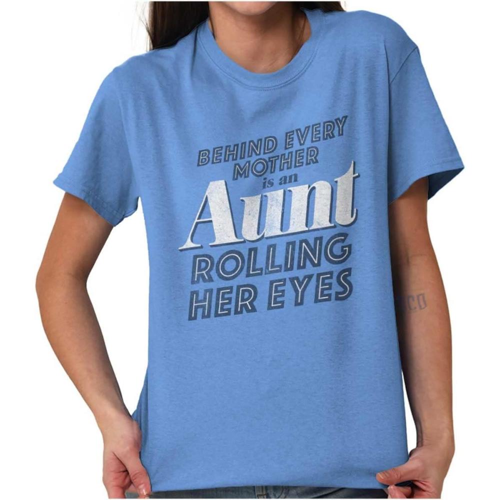 imageCute Funny Favorite Cool Auntie Aunt Womens Graphic T Shirt TeesCarolina Blue